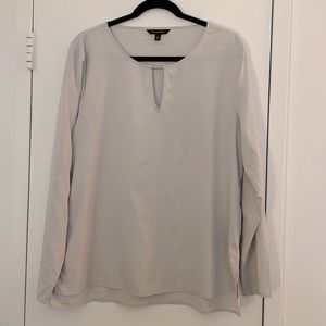 silky silver blouse